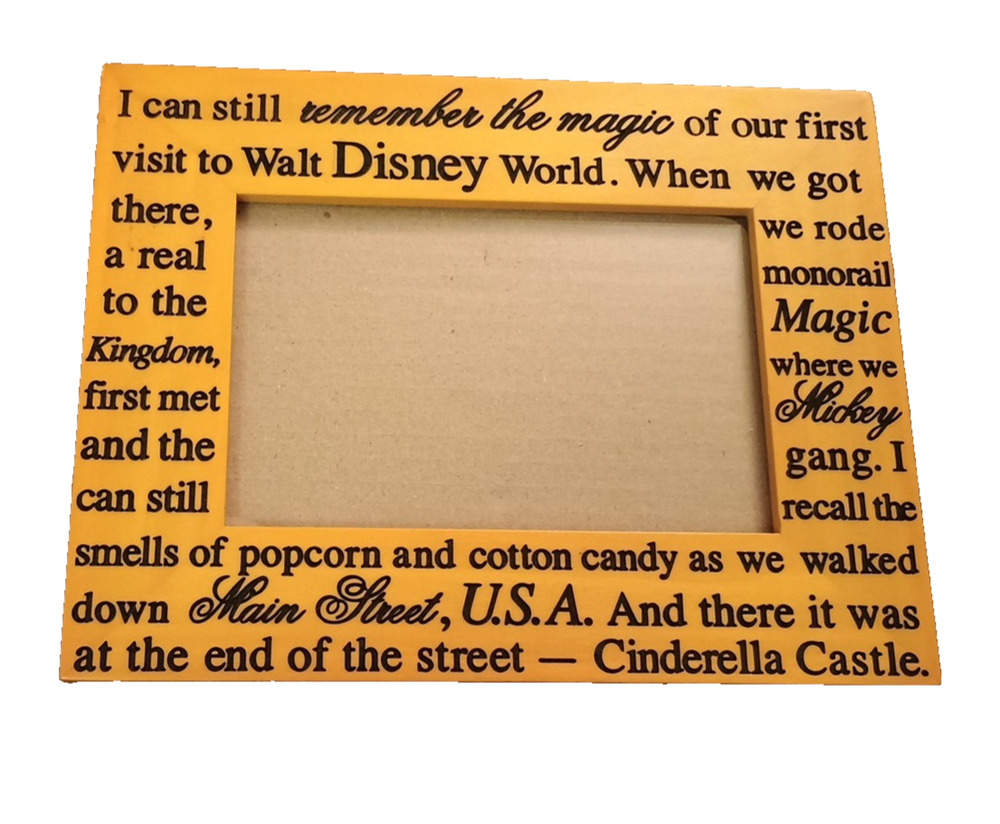 Disney World Photo Picture Wood Frame I Can Still Remember the Magic Etched 4x6"